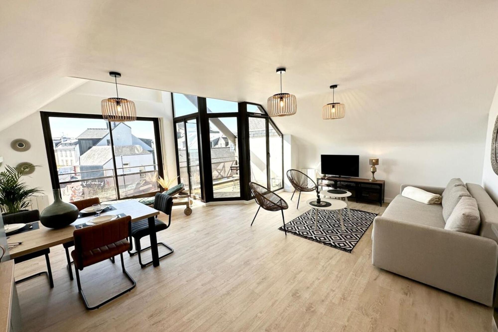 T2 Neuf Top Cocooning Terrasse - Face A La Mer Ploemeur Buitenkant foto